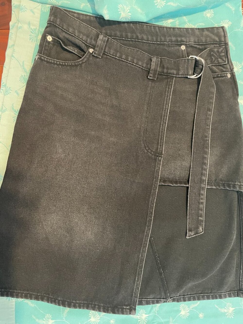 High low denim skirt